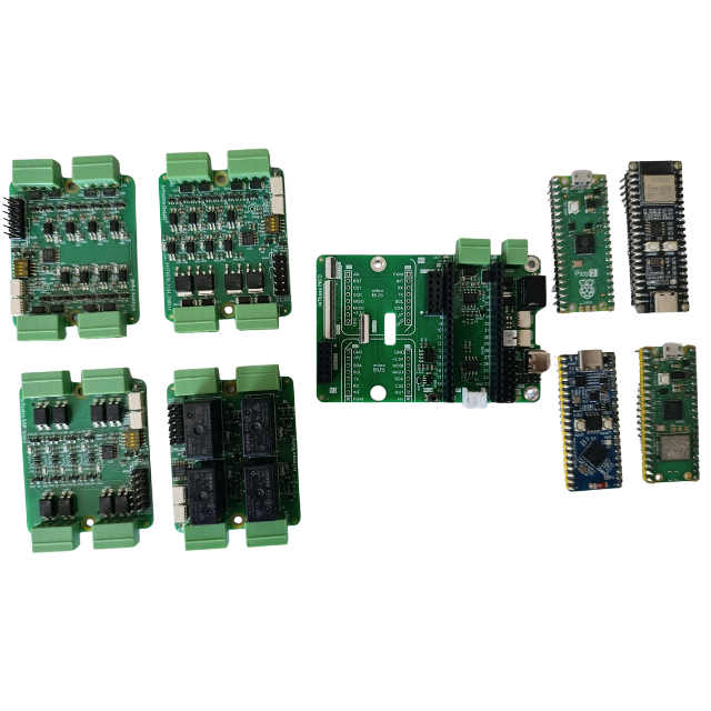 IoTbase PICO - carrier board for Raspberry PICO comparible board, Raspberry, PICO, PICO2, Pimoroni,  Waveshare, Waveshare RP2040 Plus, Waveshare RP2350 Plus, Waveshare ESP32-S3 PICO, Waveshare ESP32-C6 PICO, mezzanine, IoTextra, I2C, Open Source Hardware, IoT, IIoT, Industry 4.0, embedded, Automation, Smart Home, Node-RED, Blynk, IoTflow, MicroPython, CircuitPython, Espressif, Xtensa, wireless, WiFi, Bluetooth, BLE