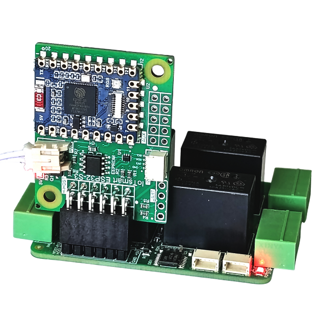 The IoTextra Relay2 module has four ALQ105, G5Q-14, HF33F/005-ZS3 or PE014005 relays. Rated resistive load: 10A 250VAC or 30VDC. Contact form: SPDT (1 Form C). Compatible with Raspberry, Arduino, Adafruit, XIAO, Teensy, Particle and other platforms. Can be used with IoTsmart or IoTbase modules. IoTsmart RP2040. Open Source Hardware, Raspberry PICO, ESP32-S3, MicroPython, CircuitPython, Node-RED, Blynk, IoT, IIoT, Industry 4.0, embedded, Automation, Smart Home