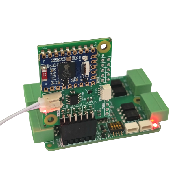 The IoTextra SSR Small module features 8 SPST-NO (1 Form A) SSRs. Load voltage: 30,40,60VDC,350VAC. Current: 0.12–4A. 5000Vrms isolation. Control via GPIO or I2C. Compatible with Raspberry, Arduino, Adafruit, XIAO, Teensy, Particle and other platforms. Can be used with IoTsmart or IoTbase modules. IoTsmart ESP32-S3. Open Source Hardware, Raspberry PICO, ESP32-S3, MicroPython, CircuitPython, Node-RED, Blynk, IoT, IIoT, Industry 4.0, embedded, Automation, Smart Home