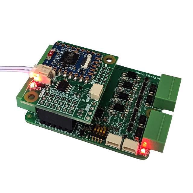 The IoTextra Input module is 8 galvanically isolated digital input channels. The input signal level is 24 V. Input via GPIO or I2C (via Qwiic connectors and TCA9534). Compatible with Raspberry, Arduino, Adafruit, XIAO, Teensy, Particle and other platforms. Can be used with IoTsmart or IoTbase modules. IoTsmart ESP32-S3. Open Source Hardware, Raspberry PICO, ESP32-S3, MicroPython, CircuitPython, Node-RED, Blynk, IoT, IIoT, Industry 4.0, embedded, Automation, Smart Home