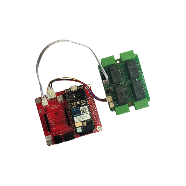 The IoTextra Relay2 module has four ALQ105, G5Q-14, HF33F/005-ZS3 or PE014005 relays. Rated resistive load: 10A 250VAC or 30VDC. Contact form: SPDT (1 Form C). Compatible with Raspberry, Arduino, Adafruit, XIAO, Teensy, Particle and other platforms. Can be used with IoTsmart or IoTbase modules. Feather Adaptor, Proton2. Open Source Hardware, Raspberry PICO, ESP32-S3, MicroPython, CircuitPython, Node-RED, Blynk, IoT, IIoT, Industry 4.0, embedded, Automation, Smart Home