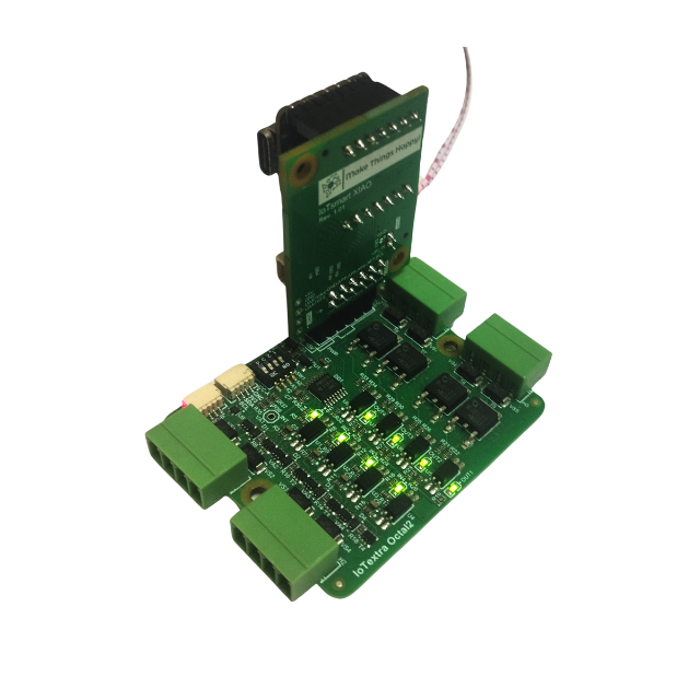 The IoTextra Octal2 features individually galvanically isolated 4 digital inputs and 4 outputs. Input voltage: 5-36VDC. Output types: open collector, NPN. Compatible with Raspberry, Arduino, Adafruit, XIAO, Teensy, Particle and other platforms. Can be used with IoTsmart or IoTbase modules. IoTsmart XIAO, Seeed Studio. Open Source Hardware, Raspberry PICO, ESP32-S3, MicroPython, CircuitPython, Node-RED, Blynk, IoT, IIoT, Industry 4.0, embedded, Automation, Smart Home