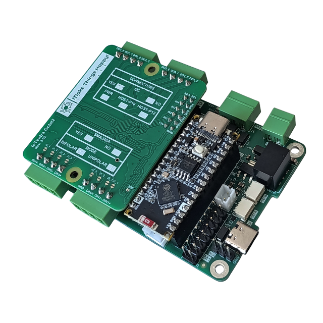 The IoTextra Octal2 features individually galvanically isolated 4 digital inputs and 4 outputs. Input voltage: 5-36VDC. Output types: open collector, NPN. Compatible with Raspberry, Arduino, Adafruit, XIAO, Teensy, Particle and other platforms. Can be used with IoTsmart or IoTbase modules. IoTbase NANO, Arduino Nano ESP32. Open Source Hardware, Raspberry PICO, ESP32-S3, MicroPython, CircuitPython, Node-RED, Blynk, IoT, IIoT, Industry 4.0, embedded, Automation, Smart Home