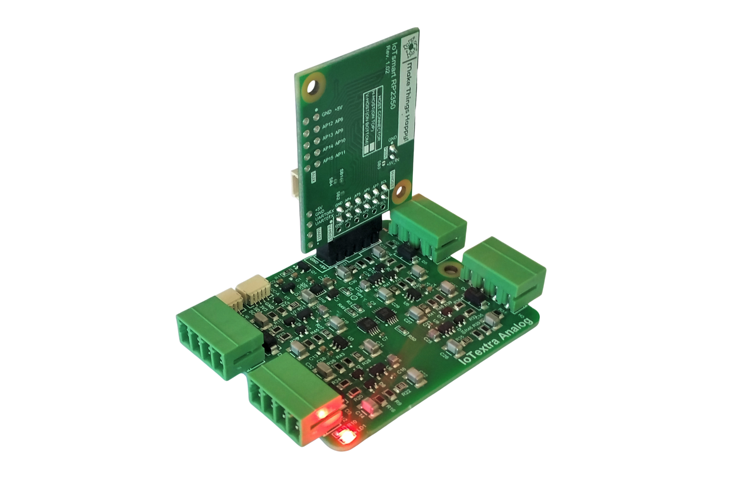 IoTsmart RP2350 - RP2350A, Waveshare, Waveshare RP2350 Tiny, mezzanine, IoTextra, IoTextra Analog, ADS1115, I2C, Open Source Hardware, IoT, IIoT, Industry 4.0, embedded, Automation, Smart Home, MicroPython, CircuitPython