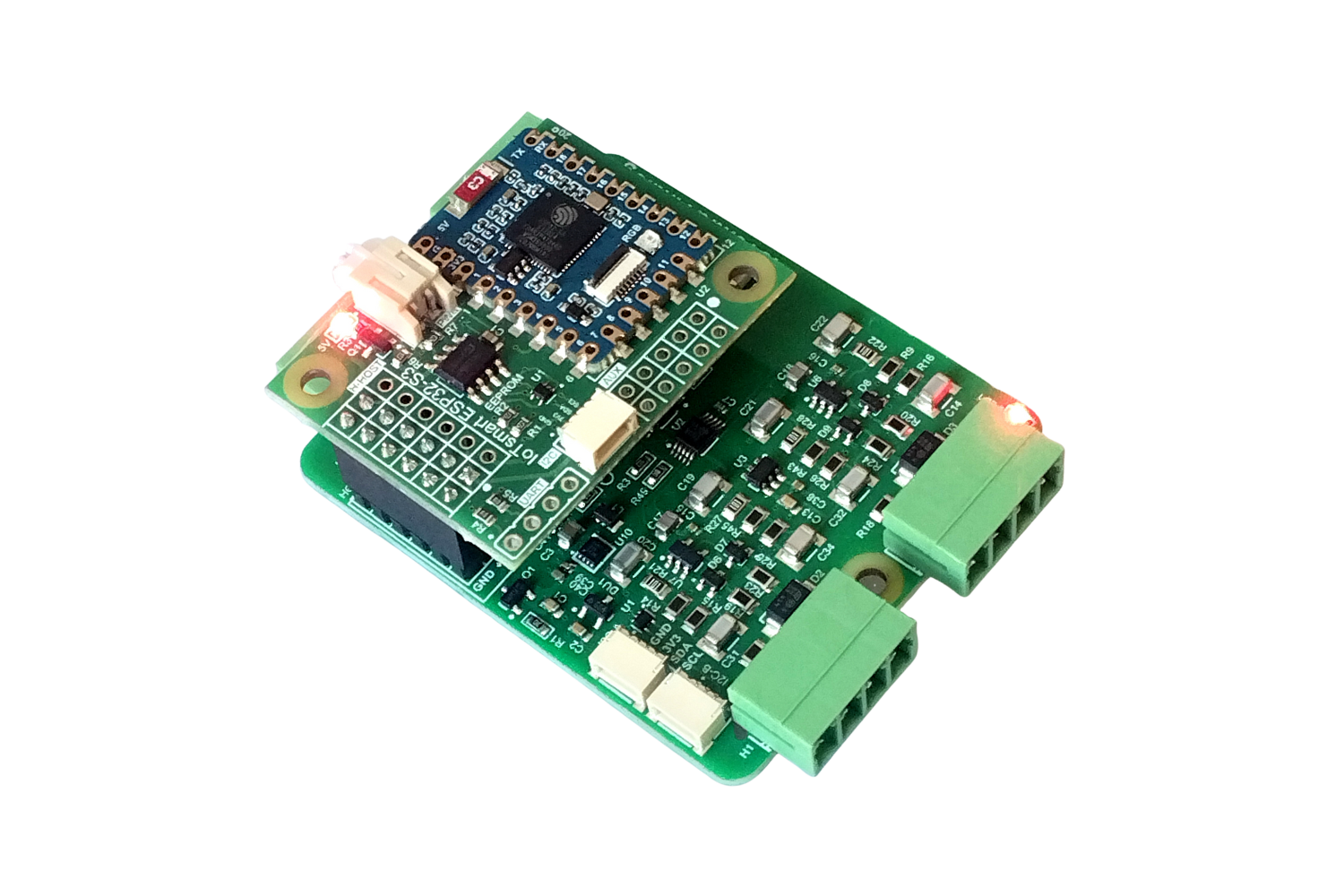 IoTsmart ESP32-S3 - ESP32-S3, Waveshare, Waveshare ESP32-S3 Mini, mezzanine, IoTextra, IoTextra Analog, ADS1115, I2C, Open Source Hardware, IoT, IIoT, Industry 4.0, embedded, Automation, Smart Home, Node-RED, Blynk, IoTflow, MicroPython, CircuitPython, Espressif, Xtensa, wireless, WiFi, Bluetooth, BLE 
