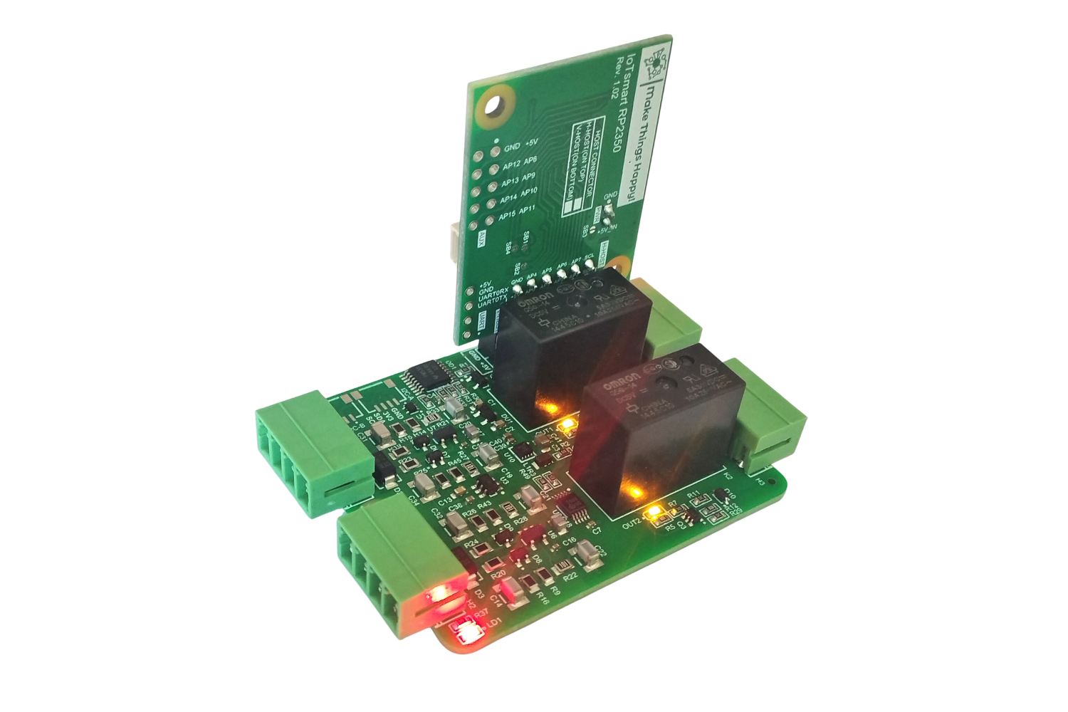 IoTsmart RP2350 - RP2350A, Waveshare, Waveshare RP2350 Tiny, mezzanine, IoTextra, IoTextra Combo, ADS1115, relay, I2C, Open Source Hardware, IoT, IIoT, Industry 4.0, embedded, Automation, Smart Home, MicroPython, CircuitPython