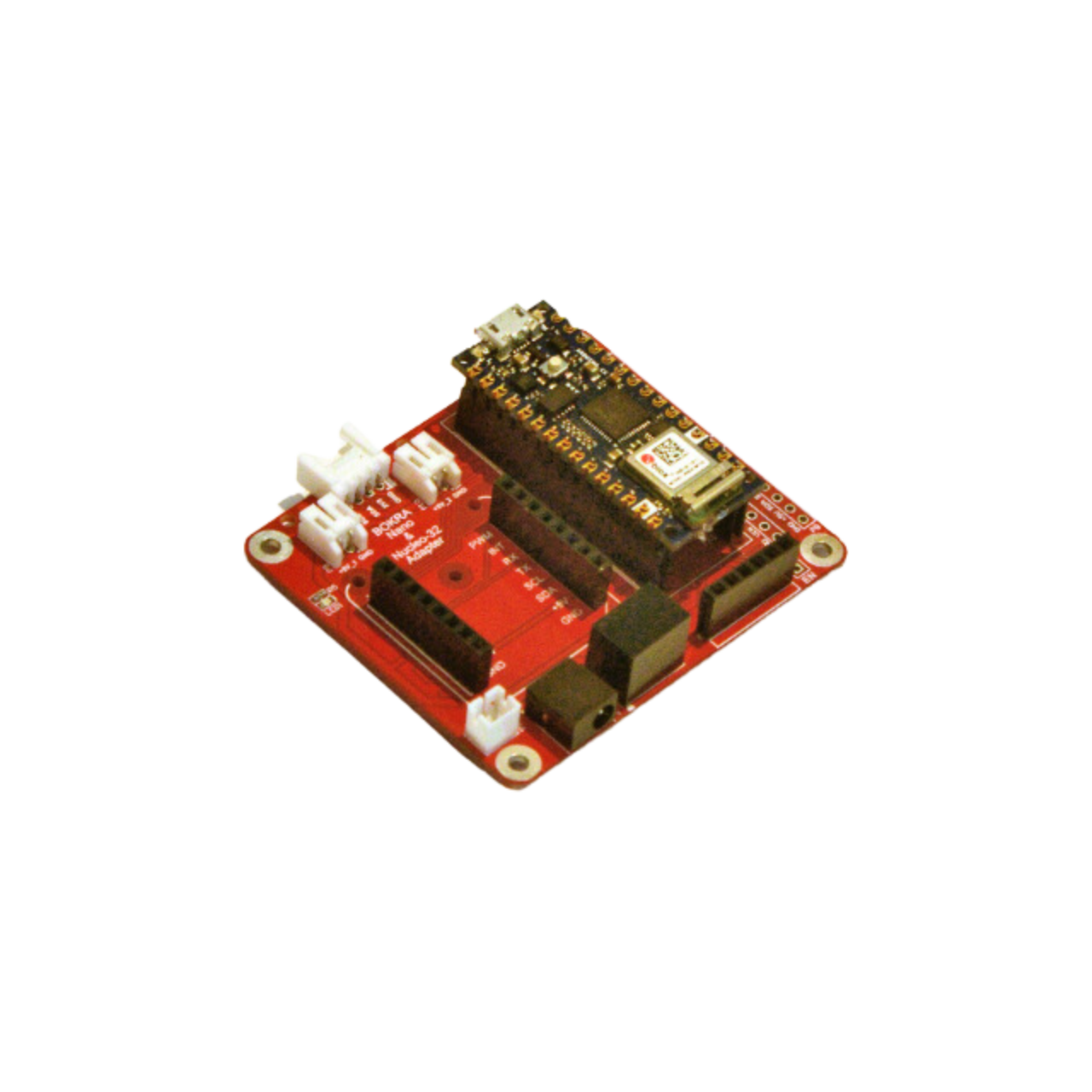 Arduino Nano Adaptor - Arduino Nano, Arduino Nano 33, Arduino Nano RP2040 Connect, Arduino Nano ESP32, Arduino Nano Matter, STM32 Nucleo-32, Waveshare, mikroBUS, Click boards, MikroElektronika,ESP-M3, LM75B, I2C, Open Source Hardware, IoT, IIoT, Industry 4.0, embedded, Automation, Smart Home, MicroPython, CircuitPython