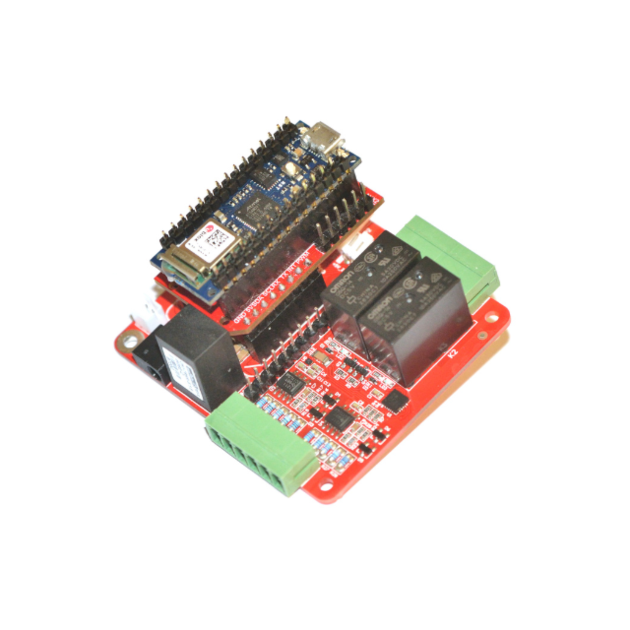 Arduino Nano Shield - Arduino Nano or compatible, STM,  Nucleo-32, Nano Matter,  Nano RP2040 Connect, Nano ESP32, Nano 33 BLE, Nano 33 IOT, mikroBUS,  BME280, u-blox, NINA-W102, Raspberry PICO, Silicon Labs, MGM240, SIoT, IIoT, embedded, Automation, Smart Home, IoThing, Relays, Digital Input, ISO1211